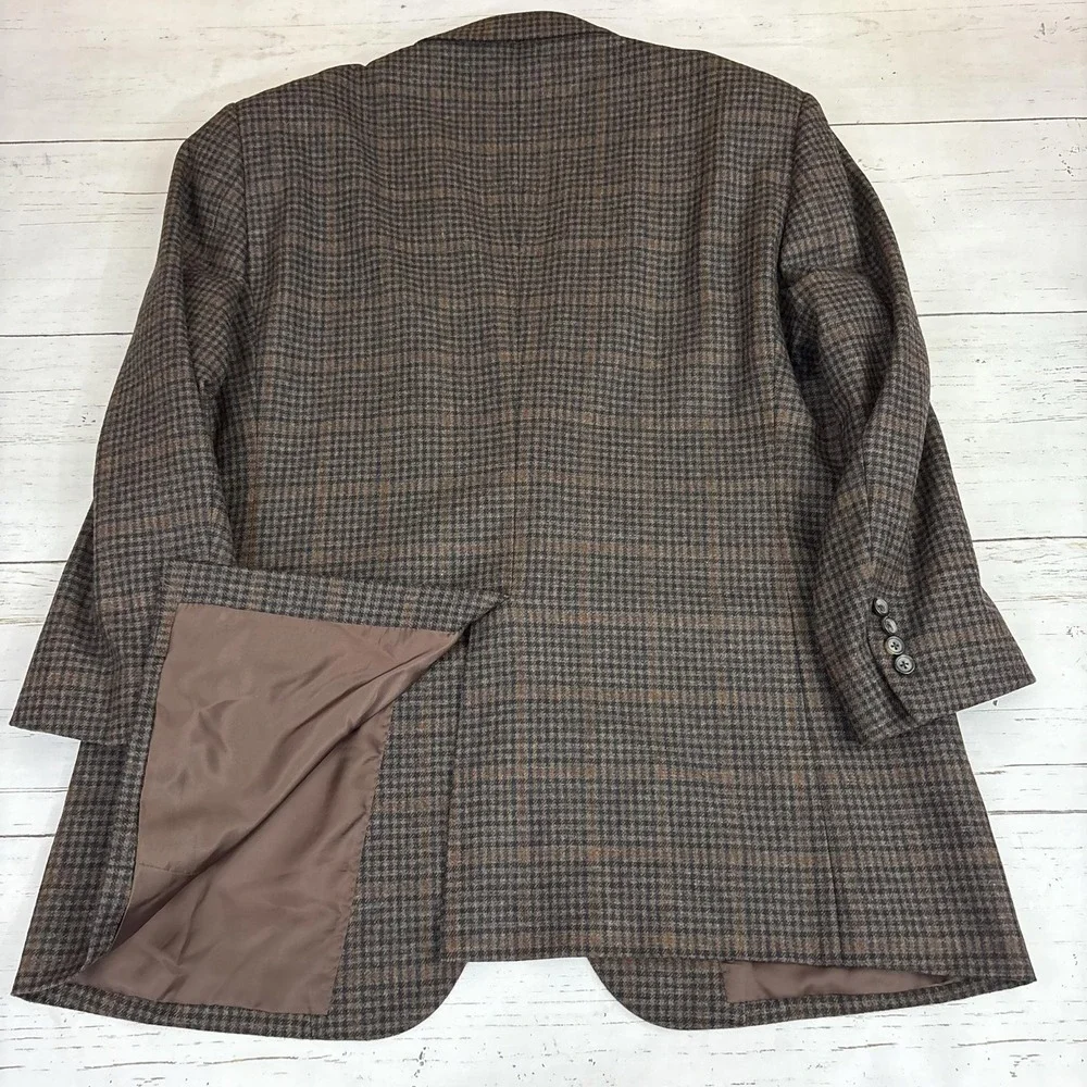 Brooks Brothers Madison Blazer E Thomas Wool Houndstooth Check 46R
